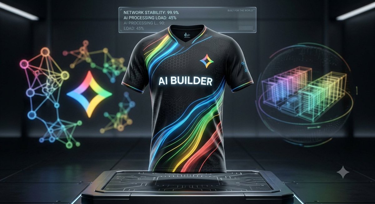 Humamkhalil_'s tweet photo. Leveling up for the @googlecloud AI Builder Cup with @hack2skill ! ⚡️👕
Prompted this jersey using Gemini—featuring deep circuit textures, glowing fiber-optic data streams, & custom "HUMAM 06" back branding.
#PromptYourJersey #GoogleCloud #AIBuilderCup #BuildForTheWorld https://t.co/N0xIvIuRB7