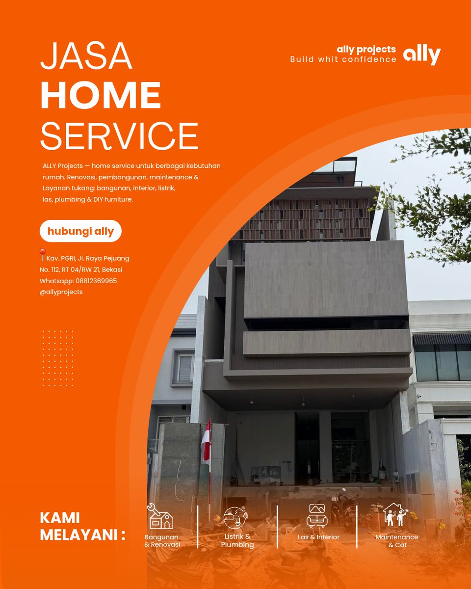 allyally96208's tweet photo. Saya Ali dari ALLY Projects.
Build with confidence.

📲 WHATSAPP ALLY PROJECTS
https://t.co/XHalaIhGla

📸 Instagram
@allyprojects

📍 Kota Harapan Indah &amp; sekitarnya

#ALLYProjects #JasaTukang #JasaBangunan #JasaRenovasi #HomeService #RenovasiRumah #TukangBangunan #Perbaikan https://t.co/SL5JDoc5jT
