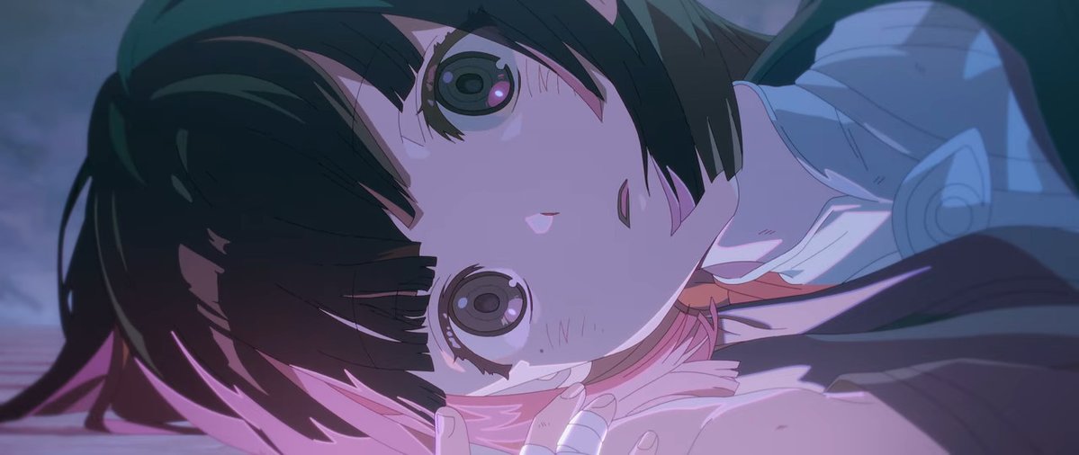 StudioTeabli's tweet photo. Now that they are no longer suspended beyond the void, Ina can finally reunite with Wahtcher. 
Past Ina(A), who was also suspended in the void is rescued by Wahtcher and Ina(B). 
Happy end? https://t.co/54LehmRBEO