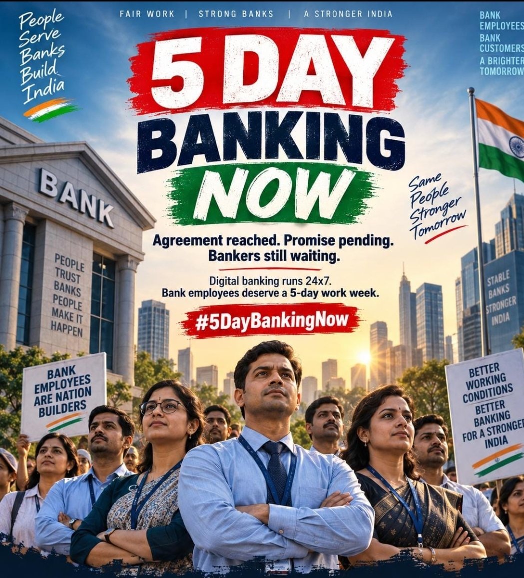 dharmen85966616's tweet photo. Now it’s time to declare Breaking News 

#5DayBankingNow
@fboioa_india @nilesh_pawar15 @UFBUIndia @aiboc_in #FBOIOA https://t.co/K1V6JhfEMQ