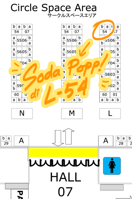 ratifuu_'s tweet photo. Soda Popp! ada di 『  𝗟-𝟱𝟰 』 ya, guys!
Untuk yang sudah PO, ticket untuk pick up akan segera dikirim. Ditunggu ya!
#cf23 #comifuro23 https://t.co/aUGyj7NP1q