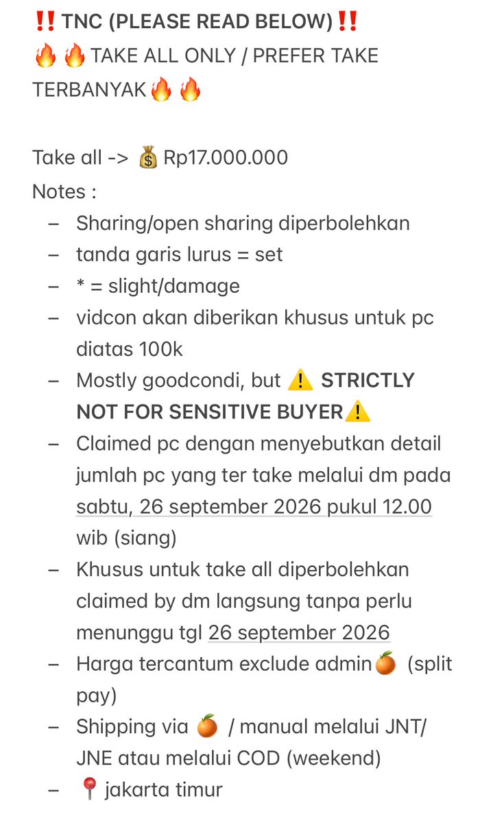 kkuma_me's tweet photo. ✨CLEARANCE SELL PC SEVENTEEN ✨

‼️⚠️PLEASE READ TNC BELOW⚠️‼️

💵TAKE ALL IDR 17.000.000

want to sale wts seventeen scoups jeonghan joshua jun hoshi wonwoo woozi dokyeom mingyu the8 seungkwan vernon dino seungcheol soonyoung jihoon seokmin minghao hansol chan https://t.co/DKm8pZnLY7