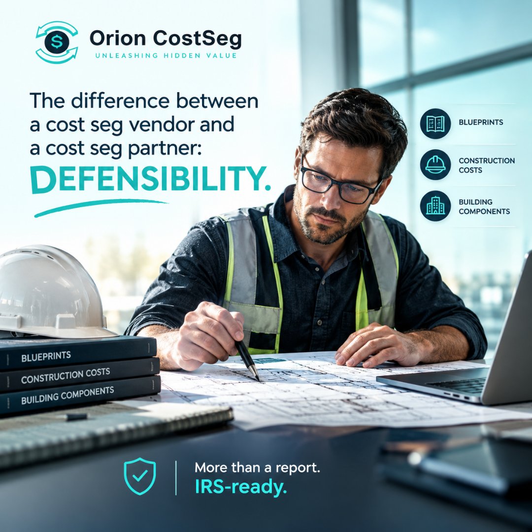 Orioncostseg's tweet photo. Not all cost segregation studies are equal.
Software-only guesses vs. engineering-based analysis is the difference between a report and a defensible one.
.
.
.
.
#costsegregation #costseg #taxes https://t.co/9GzH4F5rpC