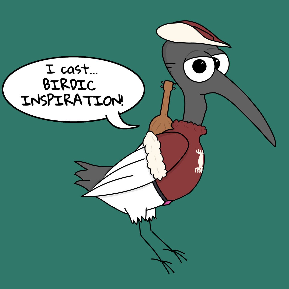 DumpDazeComics's tweet photo. This one's for the DnD aficionados like me.  Who needs bardic inspiration when you can have birdic inspiration? 
#dnd #fantasy #Webcomic #Trashlandia #DumpDaze https://t.co/0gr8B4cS08