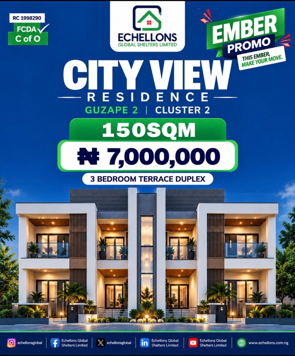 OfficialRPLng's tweet photo. Estate plots for sale in GuzapeII

#realestate #abuja #investment #trending #land #estate #Nigeria https://t.co/q43uNzjSKT