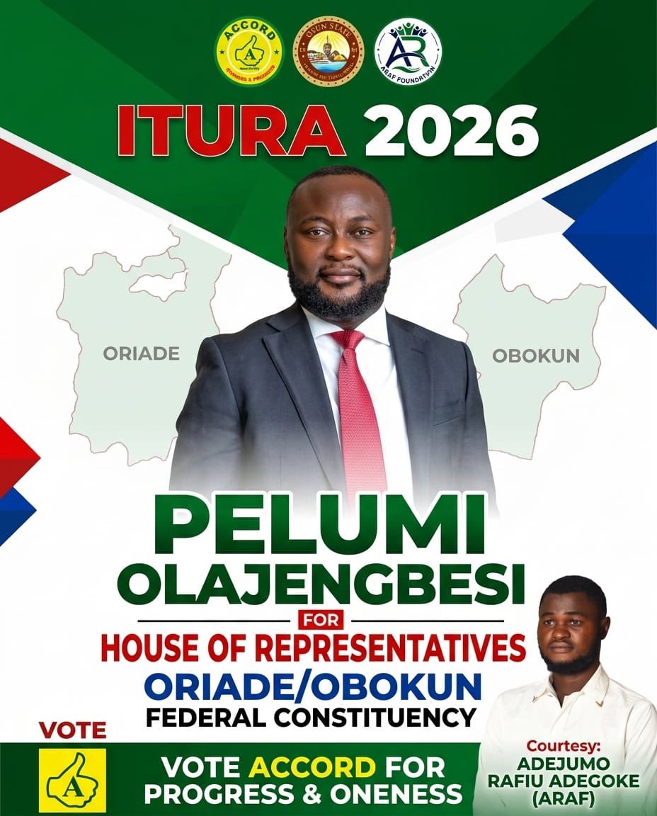 ARAFFoundation1's tweet photo. We are not backing down until we deliver Oriade/Obokun for Barr. Pelumi Olajengbesi! πͺ
The people want representation that works. The movement is growing, the resolve is stronger, and 2027 is our time @PelumiEsq_ @AAdeleke_01 .
#Olajengbesi2027 #Oriade #Obokun #OsunDecides https://t.co/s7jQeLCmsh