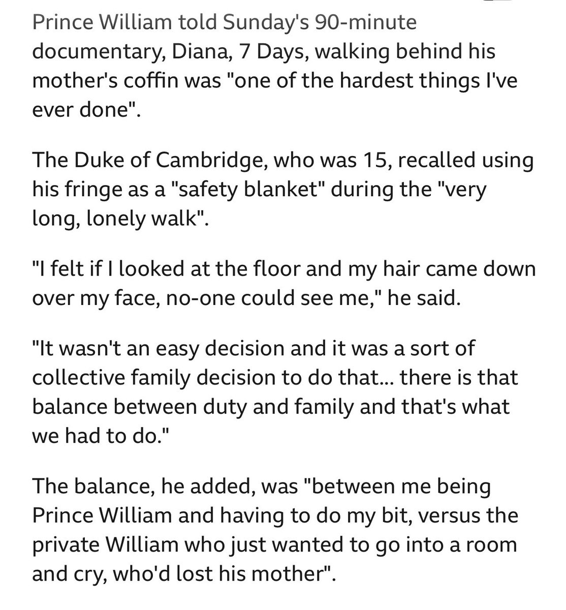 itsalawyerslife's tweet photo. 1. Prince William the night before Princess Diana‘s funeral 
2. +3. On the day itself 

This is the boy Charles Spencer spoke to and observed, and has  described, in his book, as being of ‘secondary concern for him due to his composure’

3. Extract from an interview in 2017 https://t.co/3EG4L8OpM8