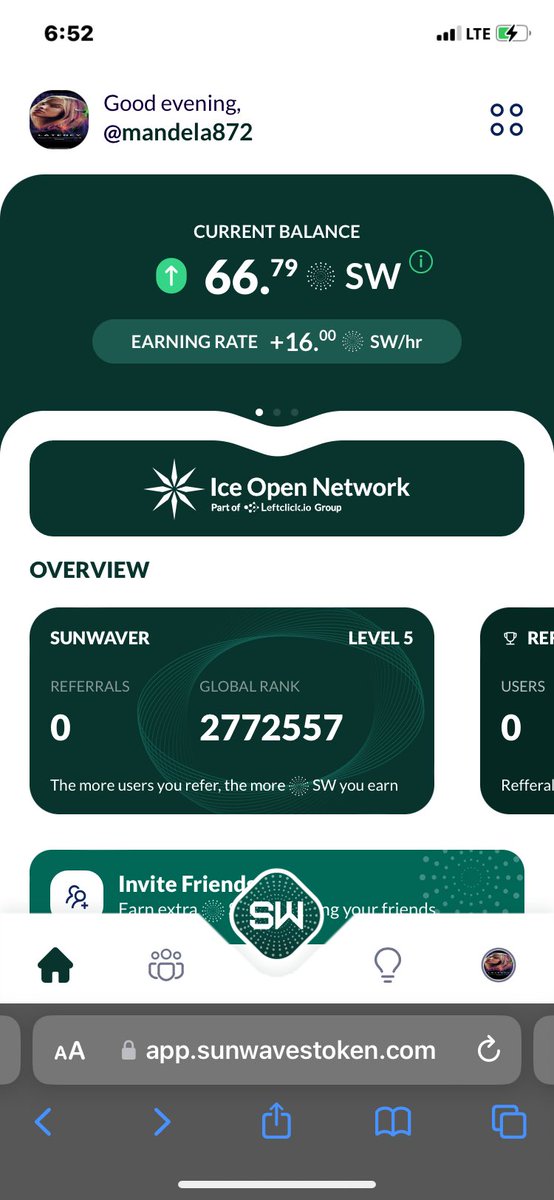 HouseOfNelsO's tweet photo. Those were the days.
SunWaves sitting at 66 SW, +16 an hour, Level 5.
TapSwap bot dropping 7k while you slept, 1.17 million on the board.
Everyone tapping every 24 hours like it was a job. Ranks in the millions, zero referrals, still believing the listing was coming. Peak mining era.