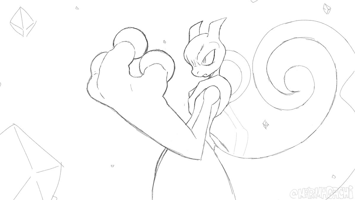 Marmagachi's tweet photo. I'm too sick to finish this but GO MEWTWO!! #DEATHBATTLE #ShadowVsMewtwo #Mewtwo https://t.co/2clXcrUKz3