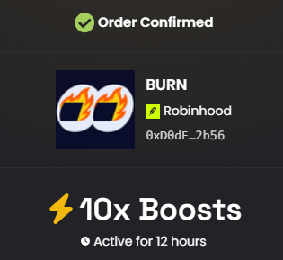 fomoFurnace's tweet photo. First boost completed, this comes from the 5% we allocated from the fees. https://t.co/dDJrVjbihu