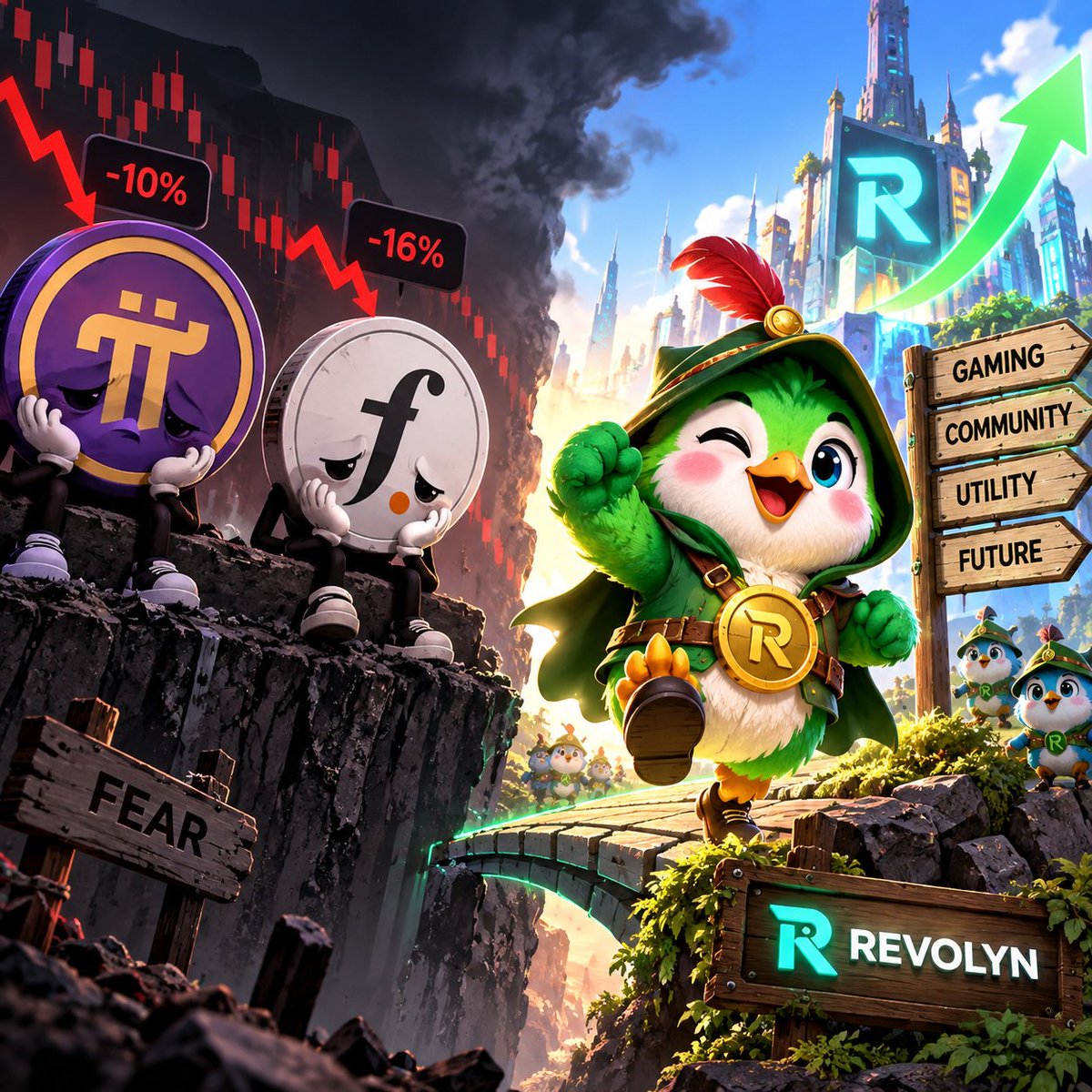Revolyn_'s tweet photo. @BSCNews @PiCoreTeam @falconfinance While some tokens are fighting the chart, Revolyn is building where the next game begins. https://t.co/ipkI1vu5zC