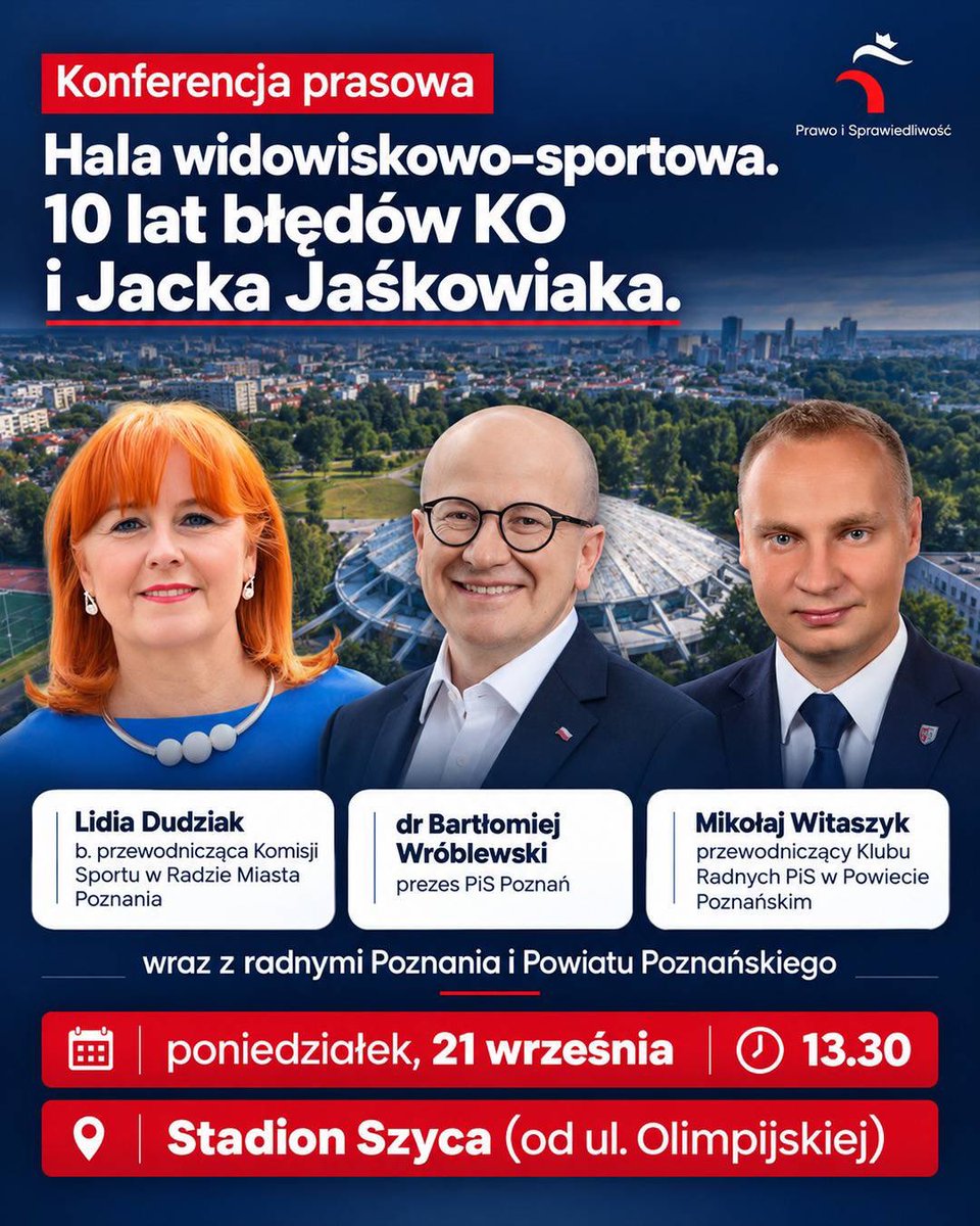 bwroblewski's tweet photo. Brak nowocześniej wielofunkcyjnej hali widowiskowo-sportowej w Poznaniu to 10 lat błędów @PlatformaPoznan i @jacek_jaskowiak, więcej niż 10 mln zł zmarnowanych pieniędzy Poznaniaków, szkody dla Miasta i regionu na dekady ☝️

Zapraszamy w poniedziałek wraz z Lidią Dudziak, @MikWitaszyk i Radnymi 🤝