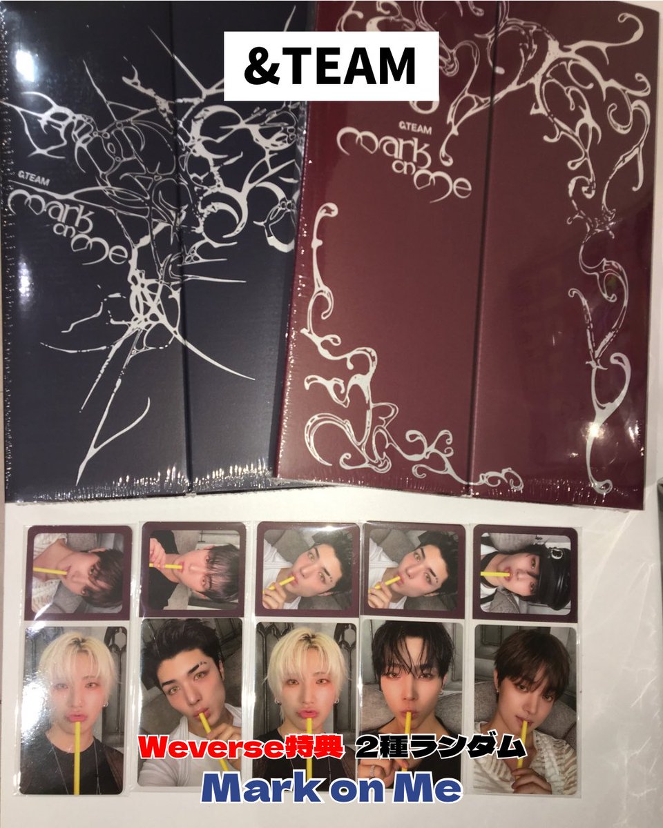 kpopclass_kk's tweet photo. オンライン特典付き &amp;TEAM [Mark on Me]入荷しました🐺

・Weverse EARLY BIRD特典 2種ランダム ¥3,640
・Weverse特典 2種ランダム ¥3,640
・Weverse特典 SOLO ver. 9種ランダム ¥2,550 https://t.co/a0NW1xQjfy