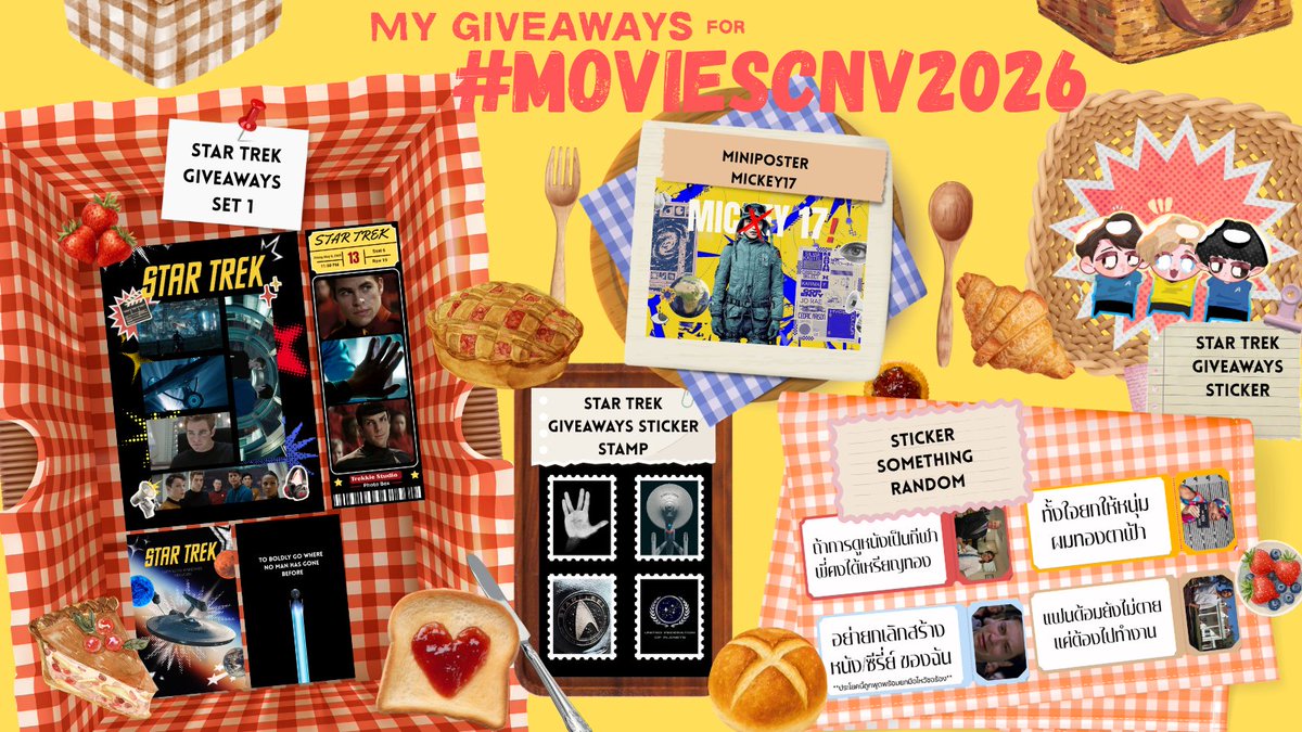 sleepbefore_AM's tweet photo. My giveaways for #moviescnv2026

Retweet is appreciated

Mostly Star Trek, some mickey17 and something random

-Giveaways or trade is ok
- limited, around 10-20/each

เจอกันงานหนังค้าบ🖖 https://t.co/ozRwLOhGch