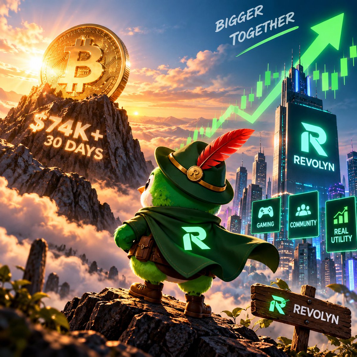 Revolyn_'s tweet photo. @coingecko BTC setting the stage 🟢 Now imagine the next generation of gaming tokens building on that momentum — Revolyn is coming. https://t.co/qHZdHB6rZ5