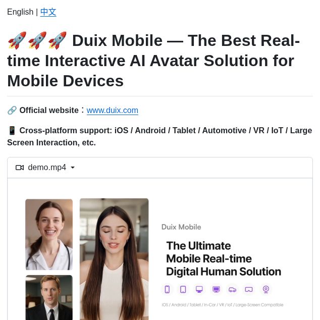 gitrepos's tweet photo. https://t.co/LKlXQPXH6Z  ⭐ 8.2k

https://t.co/H8McFlPKZN is an open-source project that runs AI avatars on-device for mobile platforms, aimed at mobile developers.

🔗 https://t.co/smEc4ZQlW6

#opensource https://t.co/AxcPVzrJel