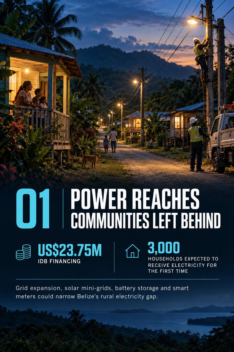 Dev_Discourse's tweet photo. From Darkness to Opportunity: Belize Expands Rural Electricity with Solar Mini-Grids and Storage
Read more: 
 https://t.co/7LuaHhJUyj https://t.co/6785v2WqzI