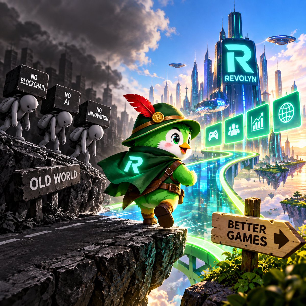 Revolyn_'s tweet photo. @cz_binance The internet changed everything; blockchain changes how we play Revolyn is building the gaming layer. https://t.co/OhmtwuTugt