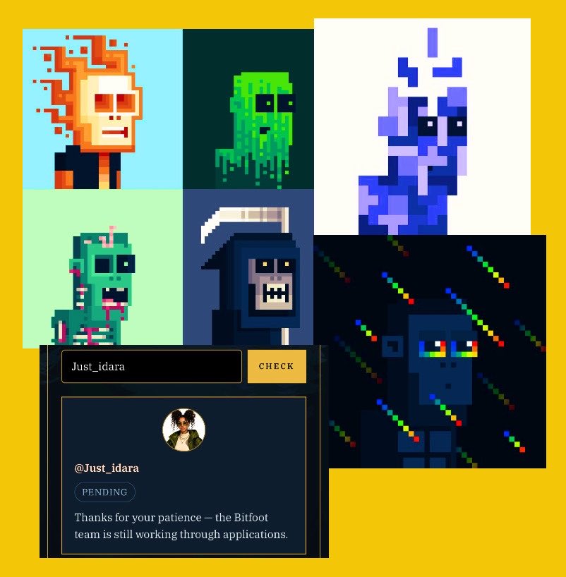 Just_idara's tweet photo. Fun facts about @BITFOOTS_ 🙊

I went down the Bitfoot rabbit hole and found some pretty interesting stuff 👀

Did you know:

• The team spent 1,000+ hours on the art, characters and world-building instead of mass-producing PFPs 🤯 

• They spent around $4k on Bitcoin inscription fees, inscribed the whole set, spoke with Magic Eden then held off because the Ordinals market was already exhausted 😮 

• The collection was basically finished ~2.5 years ago for a Bitcoin Ordinals launch 😳 

• Those inscriptions have been sitting in one wallet ever since and the team is still trying to regain access.

• Every Bitfoot is an individual 1/1 not a randomized trait PFP. 

Some even have Ordinals-exclusive colors/traits.

• It’s a 303-piece hidden creature collection launching on Zcash, with a free Bitcoin Ordinals airdrop for approved wallets ☺️ 

• Even the “forest of the chain” narrative ties into Zcash’s privacy focus, so the chain choice actually feels intentional.

There’s 2.5+ years of history behind these 303 creatures 🙈 

Now I just need to somehow get myself a GTD 😝

Holding one of these grail would feel like using up 50 years of luck😂❤️