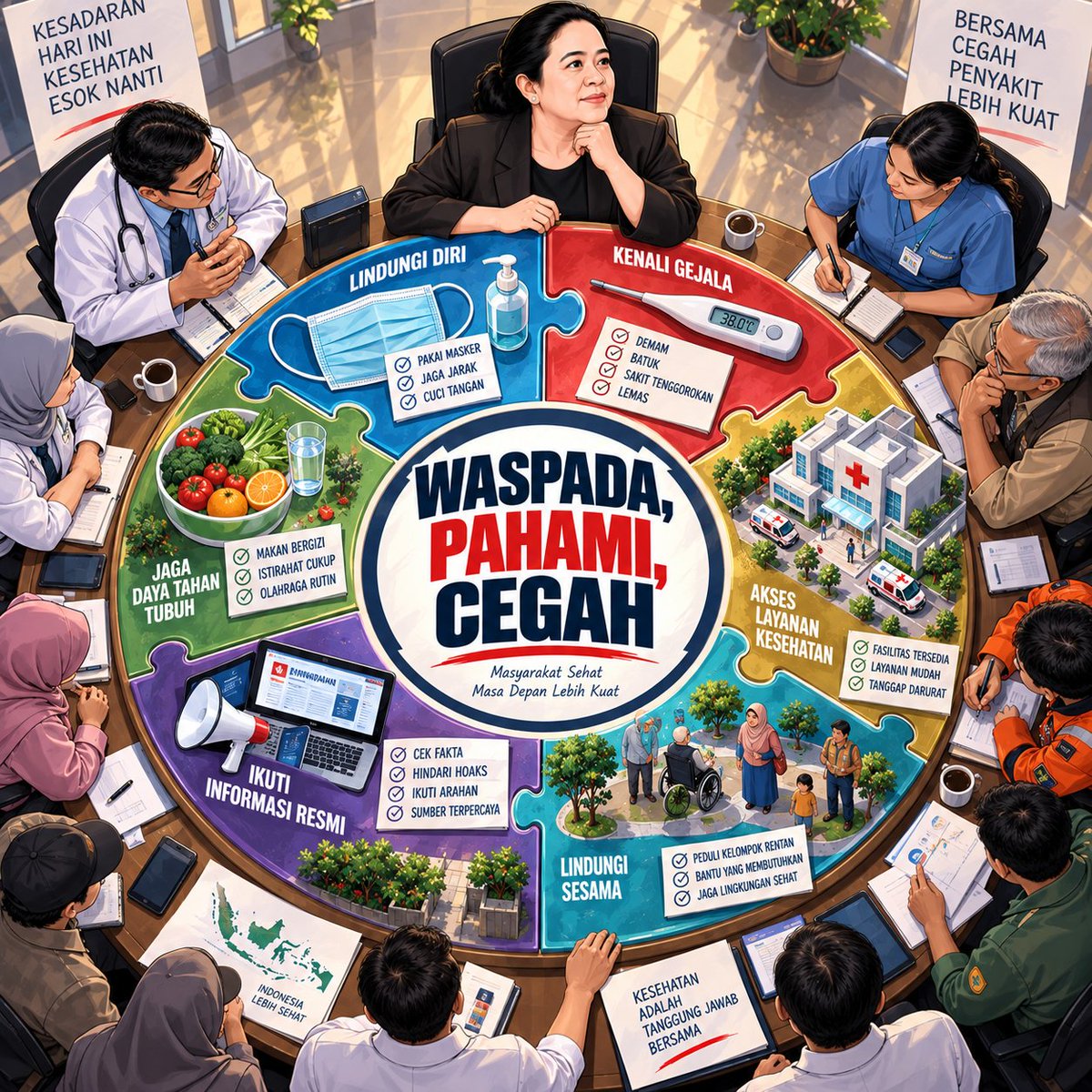 AlurinaSabiana's tweet photo. Waspada, pahami, dan cegah penyakit dengan kenali gejala, ikuti informasi resmi, serta jaga daya tahan tubuh demi kesehatan bersama. https://t.co/Rf55WlQxEj