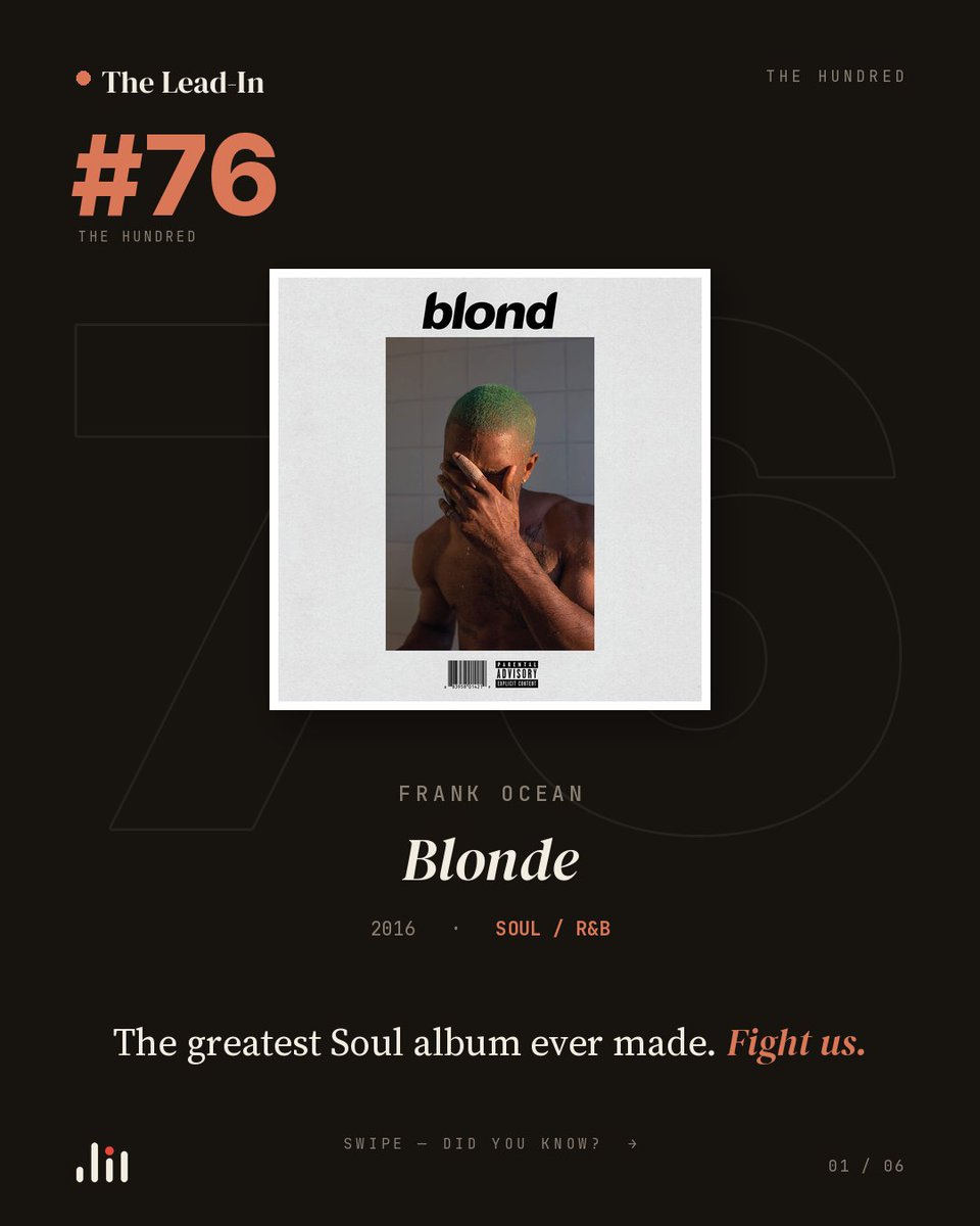 TheLead_in's tweet photo. Blonde arrived with no singles and barely any promotion, a day after Frank Ocean freed himself from his record deal. Number 76 in the Hundred.
https://t.co/6zd1S5rVaH
#frankocean #blonde #recordcollection #vinylcommunity #vinyl https://t.co/cxWxbMKgku