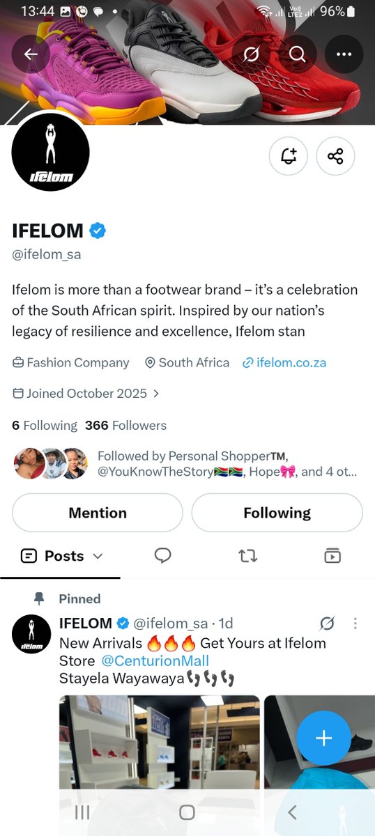 NkosinathiLeph1's tweet photo. @Am_Blujay @centurionmall This one is my favourite sneaker l can wear it with any outfit, lts so comfortable with Quality and it's affordable π―ππ
One thing about @ifelom_sa Sneakers they are all beautiful With class l love them so much ππ» ifelom is definitely here to stay with good sneakers π
#Ifelom https://t.co/VlPOsdrduh