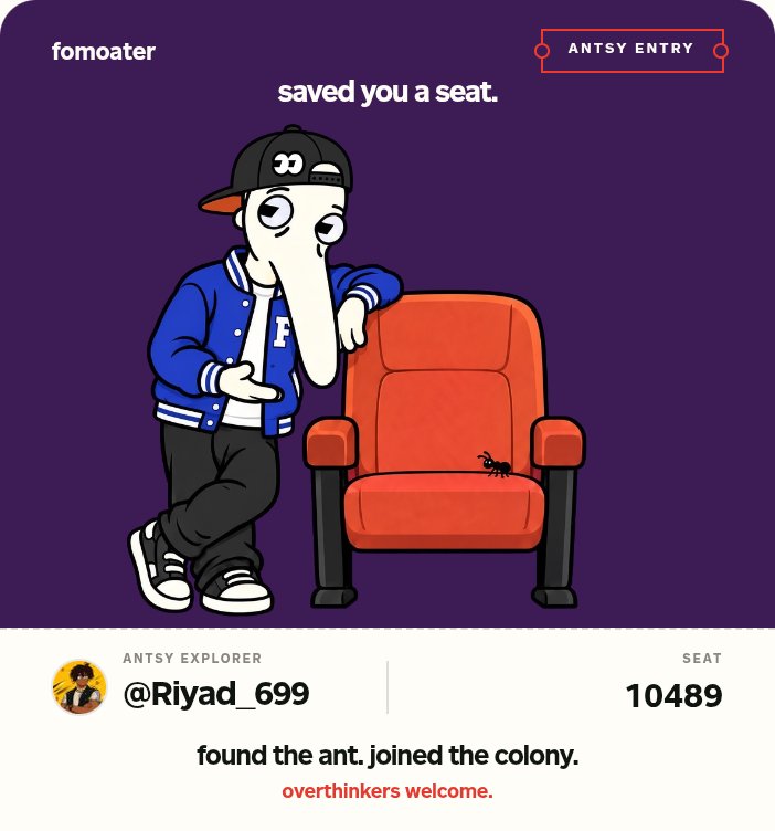 Riyad_699's tweet photo. saved you a seat. don't make it weird.
no.10489 · @fomoater
https://t.co/yDA7PJxKEE https://t.co/Wxv2XVkBPa