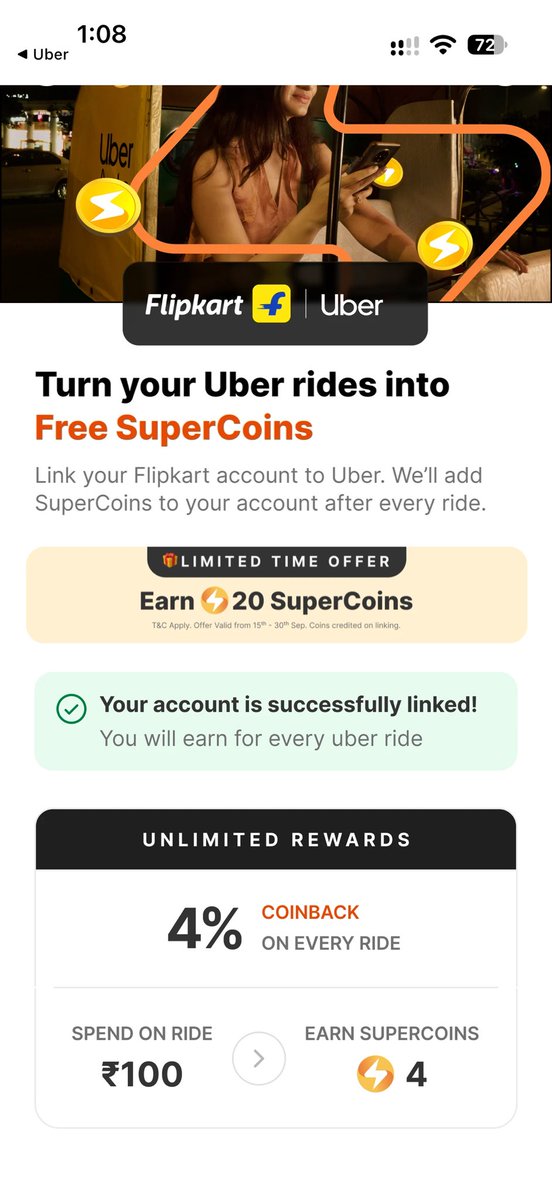 morewithcards's tweet photo. Flipkart SuperCoins are becoming a lot more useful. 👀⚡️

Here’s what you can do with them:

• SBI Card → SuperCoins
Redeem eligible SBI credit-card reward points for SuperCoins.

• Uber → 4% SuperCoins
Earn 4 SuperCoins for every ₹100 spent on Uber rides.

• Marriott Bonvoy → SuperCoins
Earn SuperCoins through eligible Marriott Bonvoy activity.

• SuperCoins → MaxCoins
Convert 10 SuperCoins → 7 MaxCoins, which can be used for various brand gift cards.

• SuperCoins → Airline miles ✈️
Transfer into loyalty programs including Air India Maharaja Club, Singapore Airlines KrisFlyer, Qatar Airways Avios, IndiGo BluChip and Etihad Guest.

From shopping → rides → hotels → gift cards → airline miles, the SuperCoins ecosystem is getting surprisingly broad.

Flipkart is making SuperCoins much more useful beyond shopping. 👀

#Flipkart #SuperCoins #Rewards #CreditCards #TravelRewards #AirlineMiles #Fintech