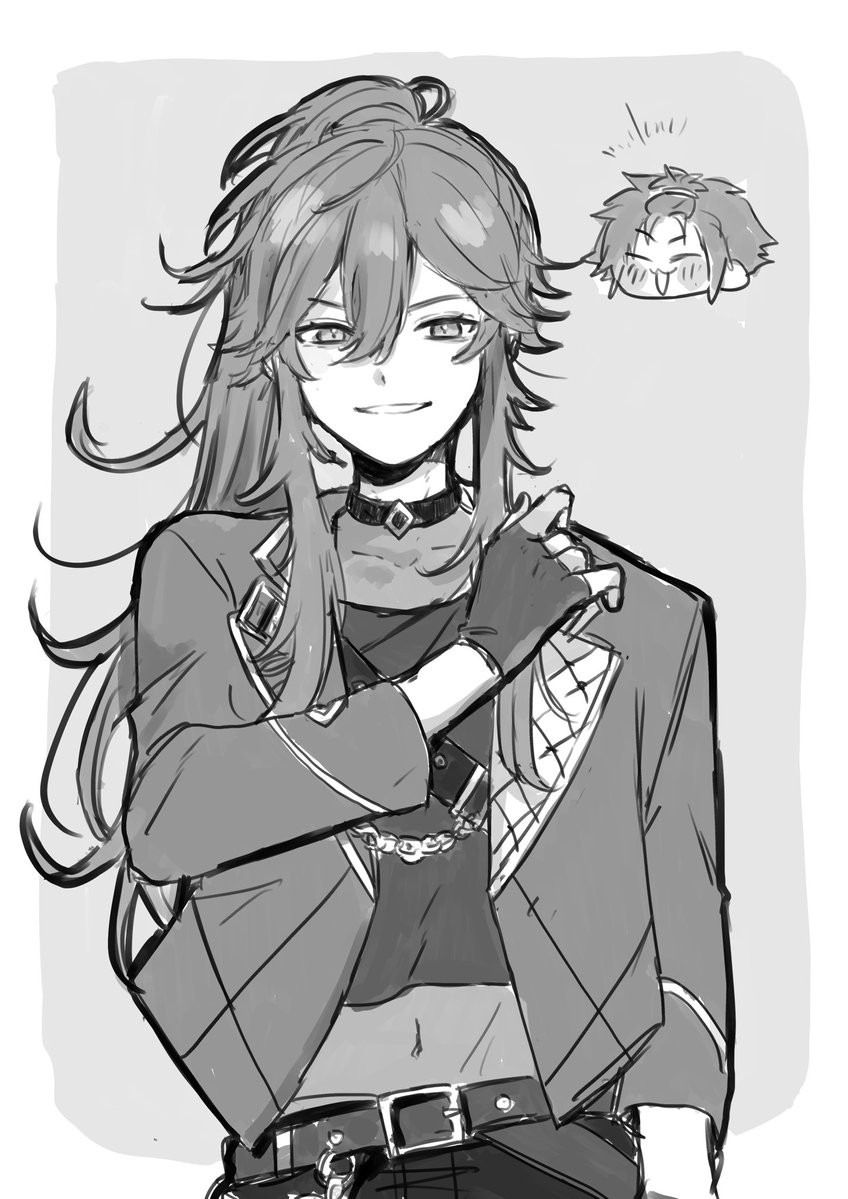 nibi_discord's tweet photo. 昨日、お友達が望（とチとﾏｵくん）を描いてくれた☺️✨掲載許可をもらったので載せます✨どちらもめちゃくちゃ素敵で眼福です🥰 https://t.co/I0TpEH0lSu