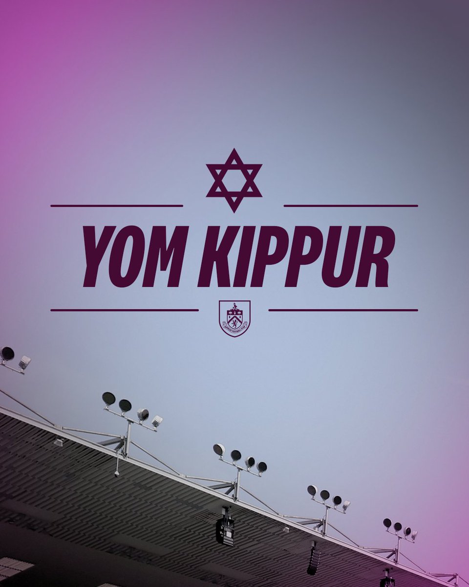 BurnleyOfficial's tweet photo. We wish all those who observe a meaningful Yom Kippur today 💜 https://t.co/y3DVFC51KK