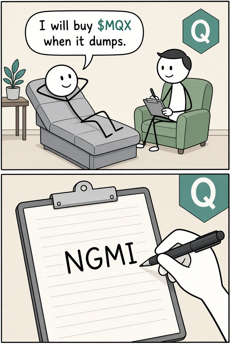 primeranking's tweet photo. “I’ll buy $MQX when it cools off.”
Brother.
It’s already at 3.6.
Q Lounge is this month.
Creator Program is Monday.
Waiting for a perfect entry is how you miss the reason it exists.
@maiqfinance
#MQX #MAIQ #NGMI https://t.co/dd5OGXK08s