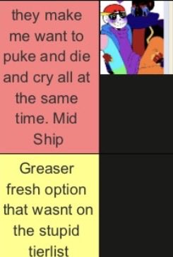 tomucake's tweet photo. tried to use one of those tierlist maker presets to see how Id rate utmv ships but like 70% of them were rouge art and I Couldnt recognize the characters so I just gave up and put this https://t.co/WuQFTE1d1W