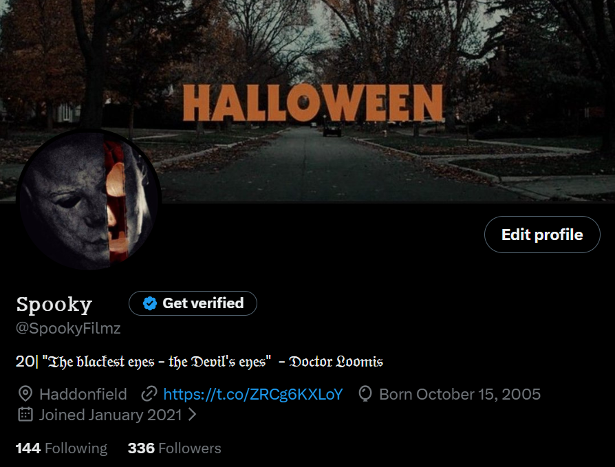 SpookyFilmz's tweet photo. #NewLayout and new bio with one of my fav quotes in media. "The blackest eyes - The Devil's eyes" -Dr Loomis #horrortwt https://t.co/nc0nNByY0g