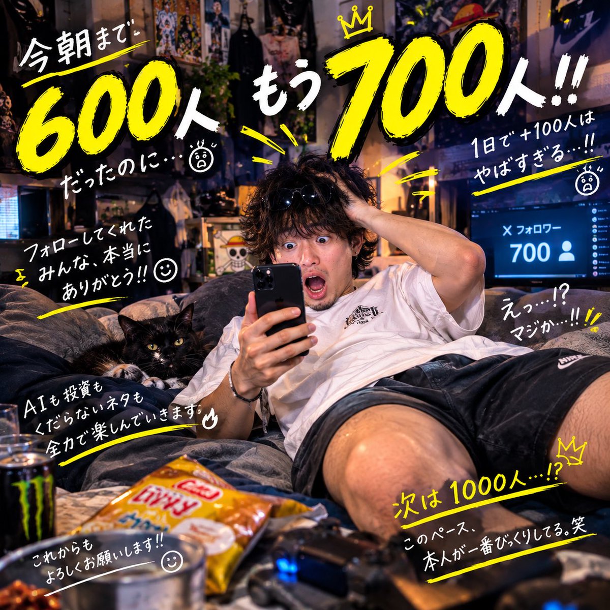 o6yrj's tweet photo. 気づいたらいつのまにかフォロワー700人！！
皆様ありがとうございます😭 https://t.co/jPh2vOioSM