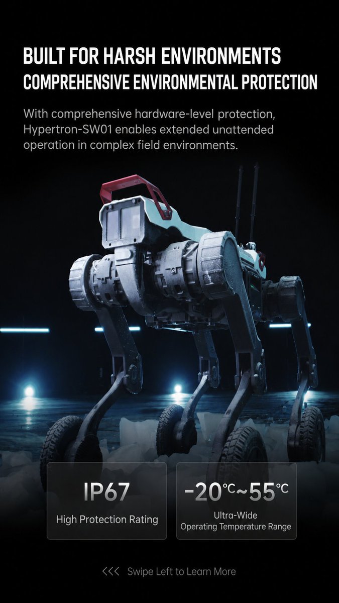 astralldynamics's tweet photo. Hypertron-SW01 Quadruped Robot | Key Specifications and Capabilities https://t.co/Uktlv5ojHU