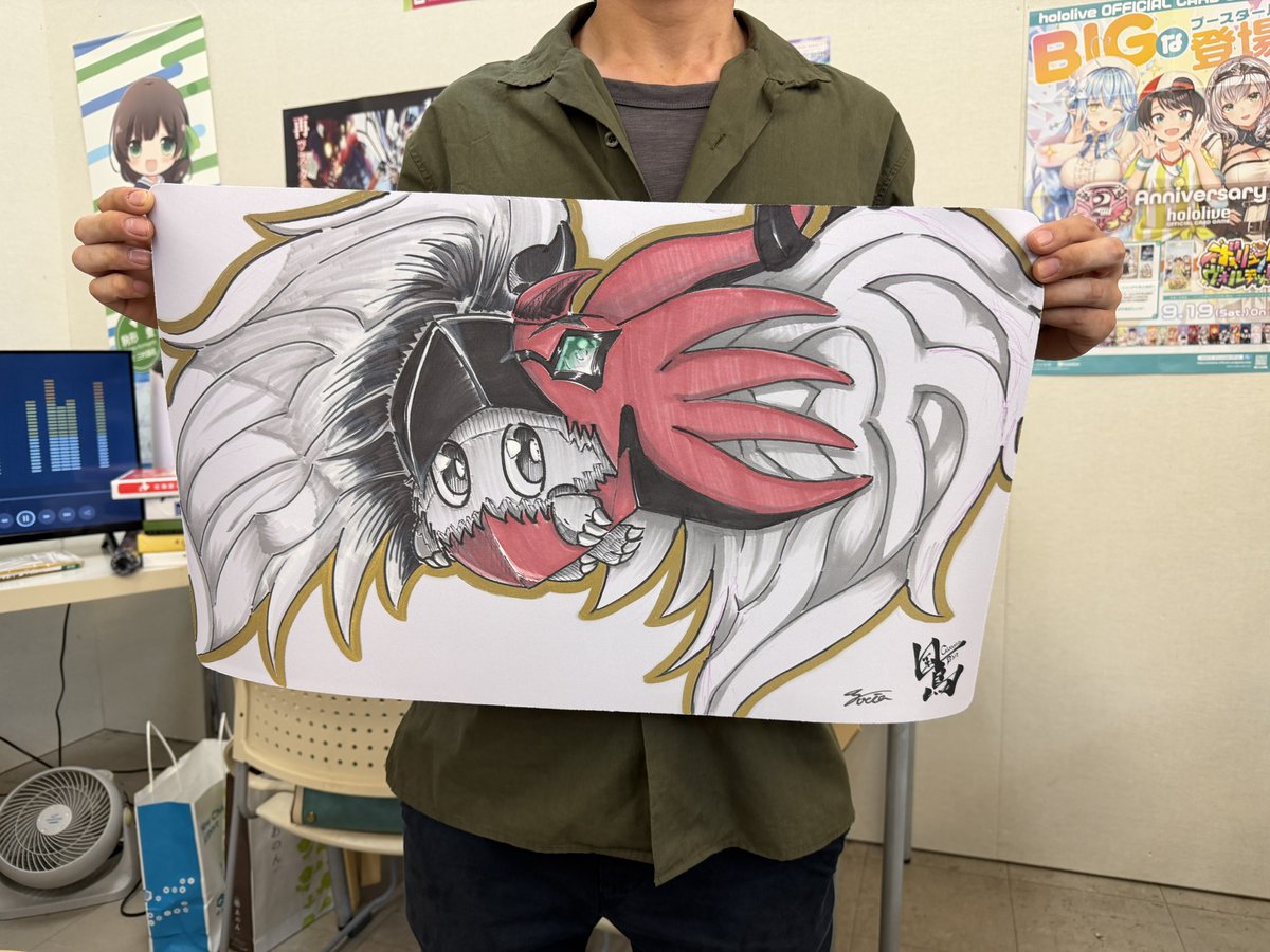 KokuchoCS's tweet photo. 手描きプレイマット無事に完成＆お渡ししました！！✨

世界に1枚だけのオリジナルプレイマットです！
当選された方、おめでとうございます！！

今回の企画にご参加いただいた皆さん、ありがとうございました！🙌 https://t.co/b3fyok85iT