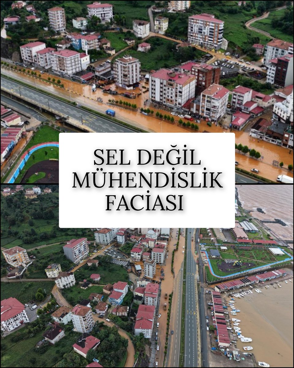 guvenislamoglu's tweet photo. Deniz 200m ilerde , eğime rağmen su denize ulaşamıyor. . . ?
Tüneller yerine dağları yok et , çıkan taş ile deniz doldur , üzerine de asfalt dök.
Bu da yetmedi deniz otoyolu yutmasın diye önüne T şeklinde dalga kıran yaptılar. Yeni taş ocakları açtılar.
Nehirler yıllarca o taş ocaklarının altını oydu heylanlar neden oldu. Toprak denize aktı...
Kısaca Karadeniz Otoyolu bir mühendislik faciasıdır...
İnsanların deniz ile bağını kopardılar.
Eskiden denize sıfır çay bahçeleri vardı.
Düğünler yapılır sarı gazoz içilirdi.
Hepsi içeride kaldı. Artık beton suğınaklarda yapılıyor.
Dediler ki otoyolun altına menfez yaptık.
Kardeşim nehirlerin debisi o kadar yüksek ki önünde hiçbir şey durmuyor. 
35 yıl önce  sel nedeniyle Akçaabat’ta 21 , Trabzon'da 45 kişi hayatını kaybetmişti.
Buna menfez mi dayanır....
Karadeniz şehirlerinin geleceği yok.
Heylanlar artıyor...Daha da hızlanacak...
#Karadeniz #trabzon