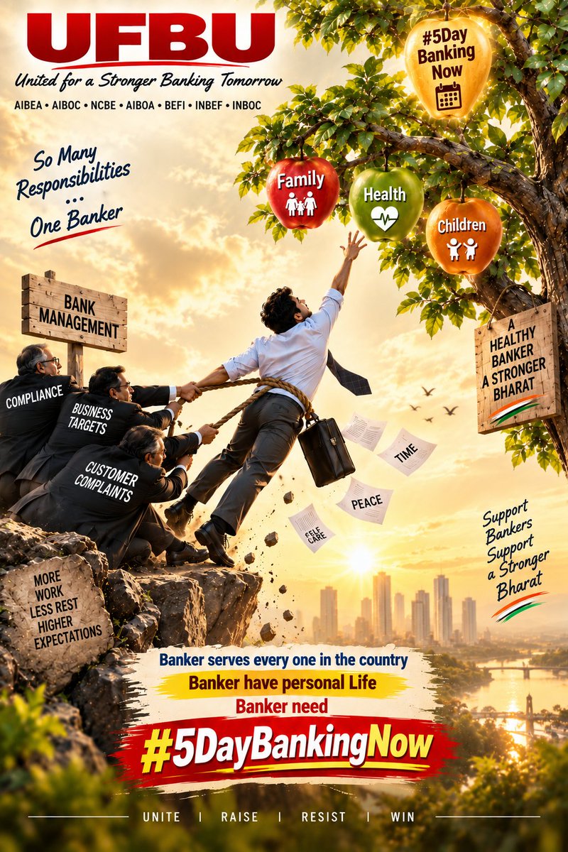 trshvinod's tweet photo. #5DayBankingNow
👉We serve the Poor
👉We Serve the Rich
👉We serve the Celebrities 
👉We Serve the Common people

We are Restless we have family

**WE**Bankers Need 5 Day Banking 💙
#UFBU #AIBOC #FBOIOA https://t.co/9XvtzmRPir