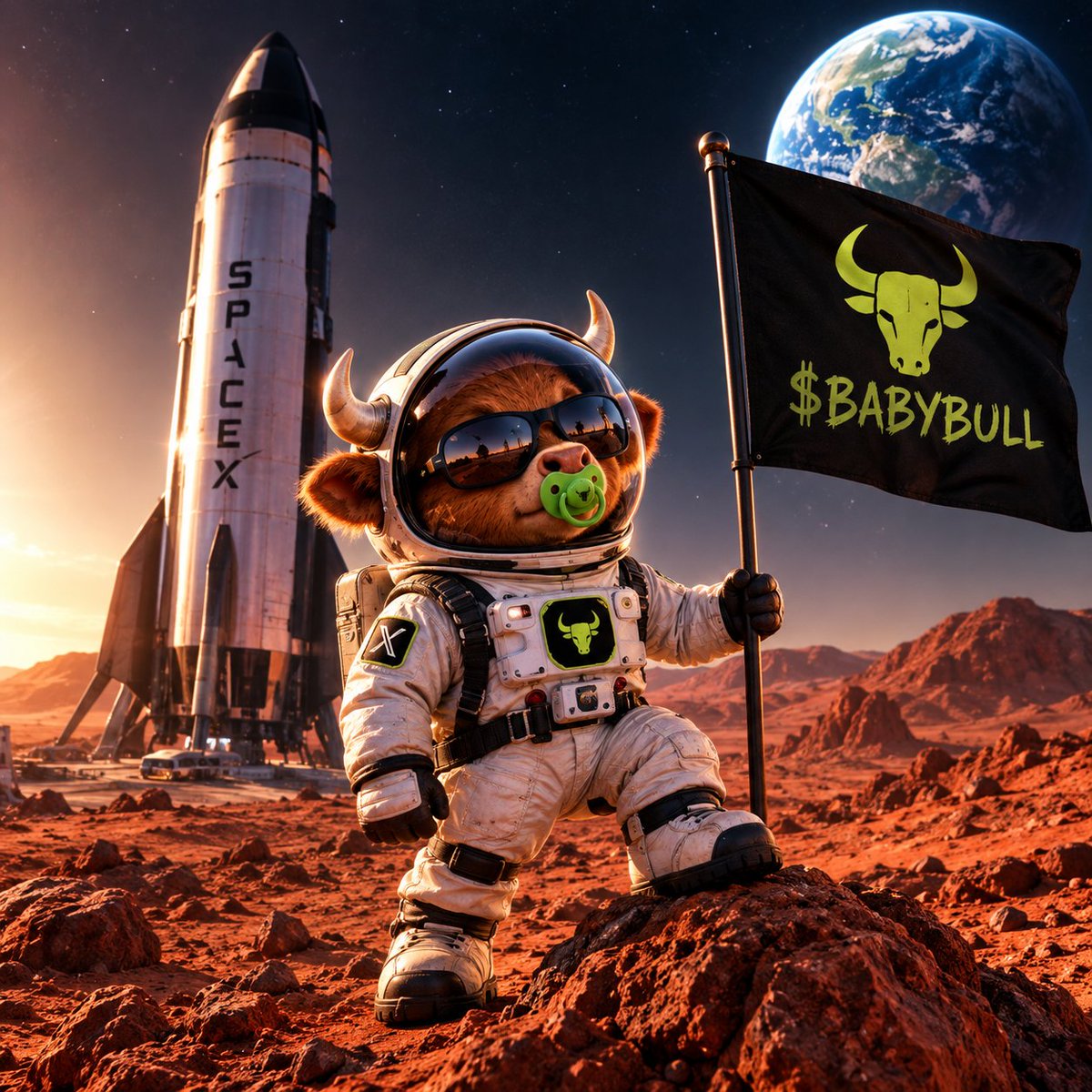 jehdi_nil's tweet photo. They told BabyBull to keep his eyes on the moon. But the little bull had a different destination in mind.

One rocket, one vision, and suddenly Earth started looking a little too small.

 Maybe the moon was never the final stop. Maybe BabyBull was always meant to go further.
Now he’s on Mars, already looking ahead to what comes next.

@Babybull_CTO @Ordercruciferi

#BABYBULL #Solana