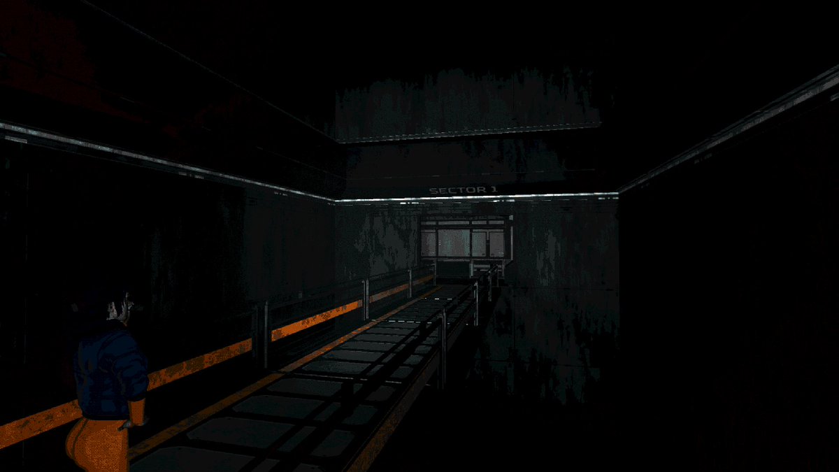 RiskyBiscuitInc's tweet photo. Build is locked and loaded for the next major demo release on Monday! 
One of the big changes was adding these ominous chasm spaces into zone that break up levels. I would get a lot of "I feel lost" feedback and so these serve to break up the level and make it more navigable. https://t.co/lxXRU6RqTI