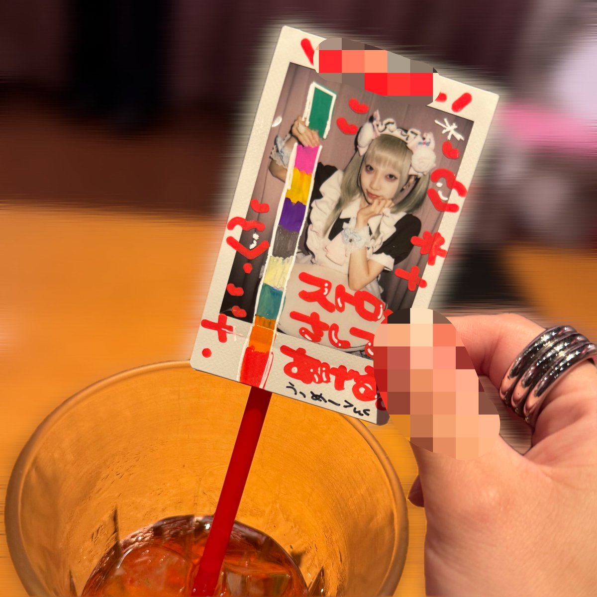 baaaam___'s tweet photo. ご案内チェキドリンクお見送り全てねりちゃまで神✨でした^>𐋣<^🍥虹色ストロー不気味すぎるけど沢山使っていくわよー♩ https://t.co/0mSUeFpbZM