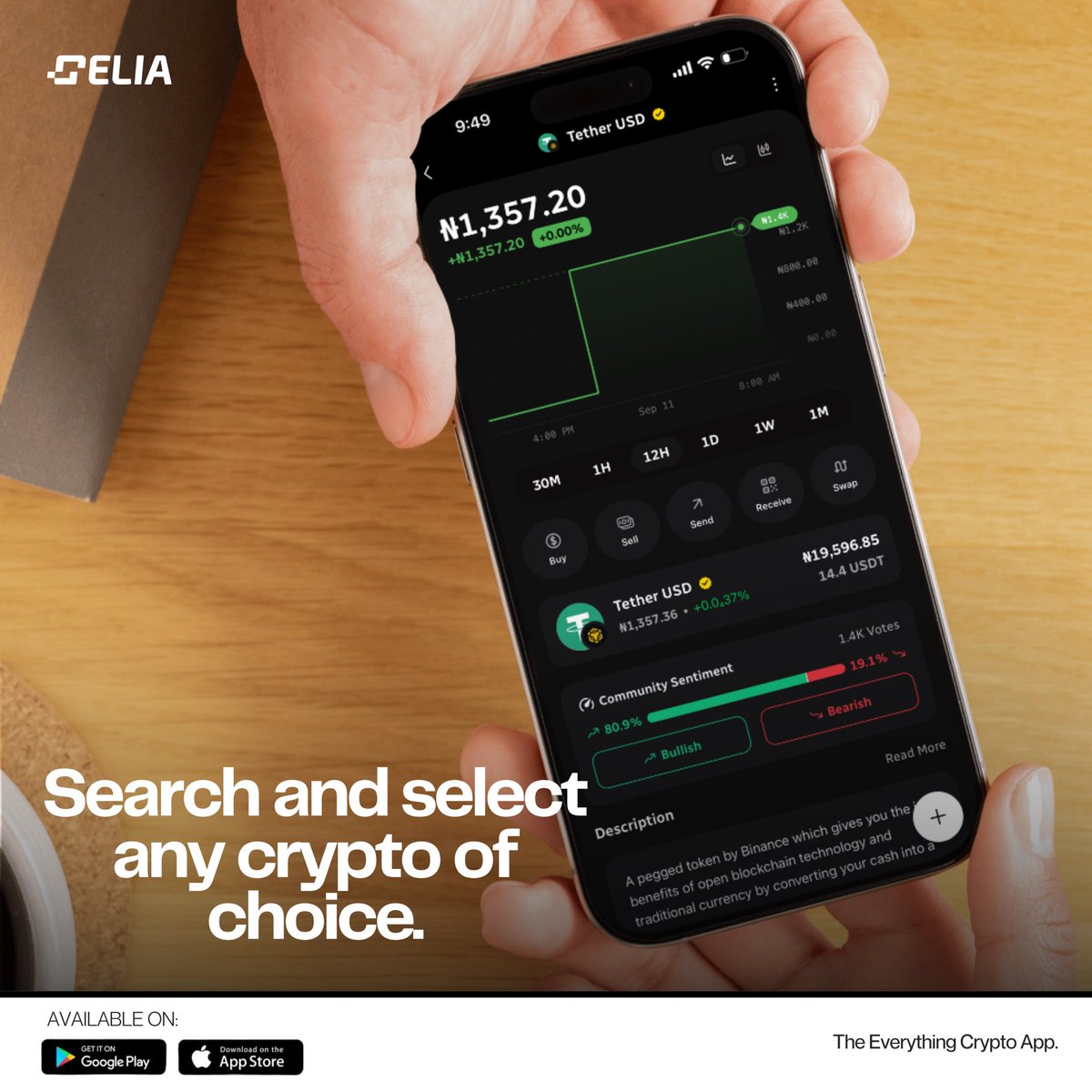 CeliaWallet's tweet photo. Selling crypto on Celia takes less than a minute. Here's how. 🖤

No P2P vendor, no middleman, no waiting.

Swipe through the steps 👉
Download app: https://t.co/G8CLlmb7gB https://t.co/5qzZYexjr4