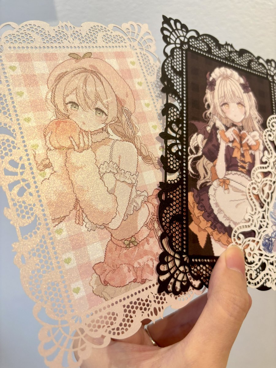 6muuu3's tweet photo. レースのポストカード！
めちゃくちゃ可愛くないですか🥹🤍
パール紙なのでキラキラもしてます✨

#PixelArtPark https://t.co/9G9VfKBk2g