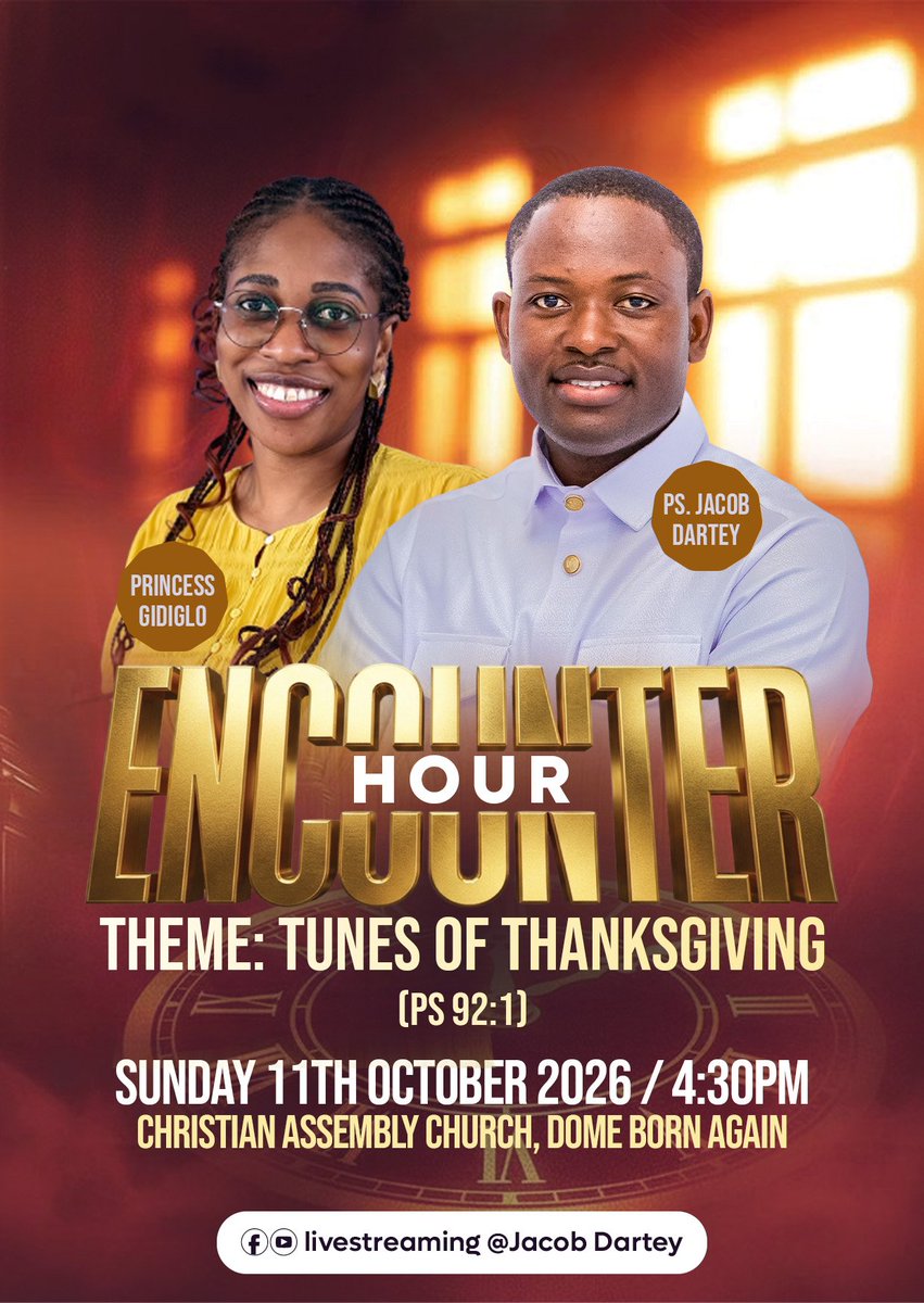 Jacob_dartey's tweet photo. Confirmed. Min Princess Gidiglo will be ministering at Encounter Hour 2026. The glory of God will be revealed like never before at this year's Encounter Hour.
#EH26 
#GodIsHere 
#worship 
#praise 
#JesusExalted 
#word https://t.co/NuHYmh7czI