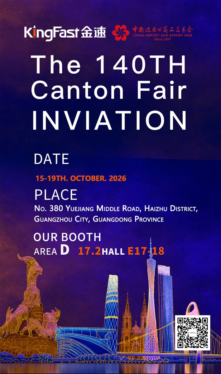 2006Huang's tweet photo. We’re thrilled to announce KingFast’s attendance at The 104TH Canton Fair! 

October 15 to 19, 2026, welcome to visiting us at Area D 17.2 Hall E17-18

#104TH Carton Fair #SSD #RAM #IT #Computer https://t.co/LYOulbqWvE