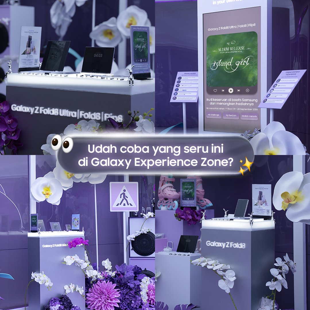 samsungID's tweet photo. Hari terakhir! Reply buat yang hadir ke ‘Island Girl’ no na Album Release Pop-Up Experience🤩✨ 

Jangan lupa kamu wajib ke Galaxy Experience Zone yang ada di lantai 1, dan langsung eksplor fitur-fitur keren di Galaxy Z Fold8 ini😉 Ada berbagai hadiah menarik menunggu kamu, lho!

#GalaxyZFold8 #GalaxyZFold8Ultra #FoldTheDoubt #UnfoldIslandGirlExperience 

#GalaxyAI