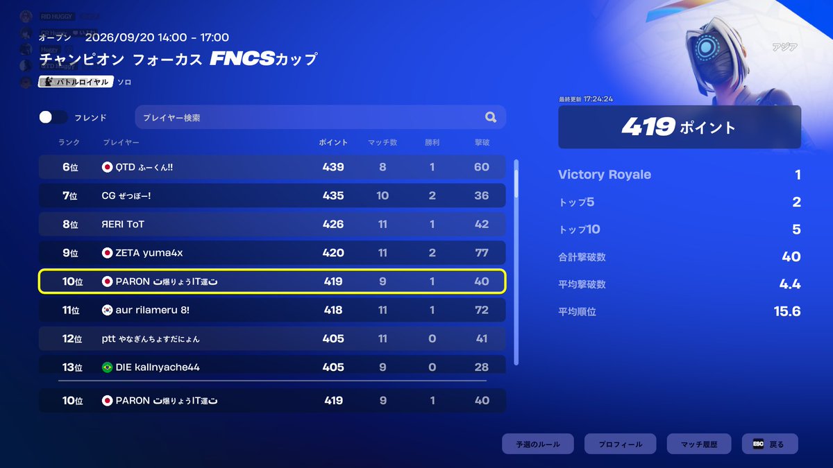 RyoIT_FN's tweet photo. FOCUSスキン大会10位！🦈🎣 https://t.co/RjNNJ3bGVa