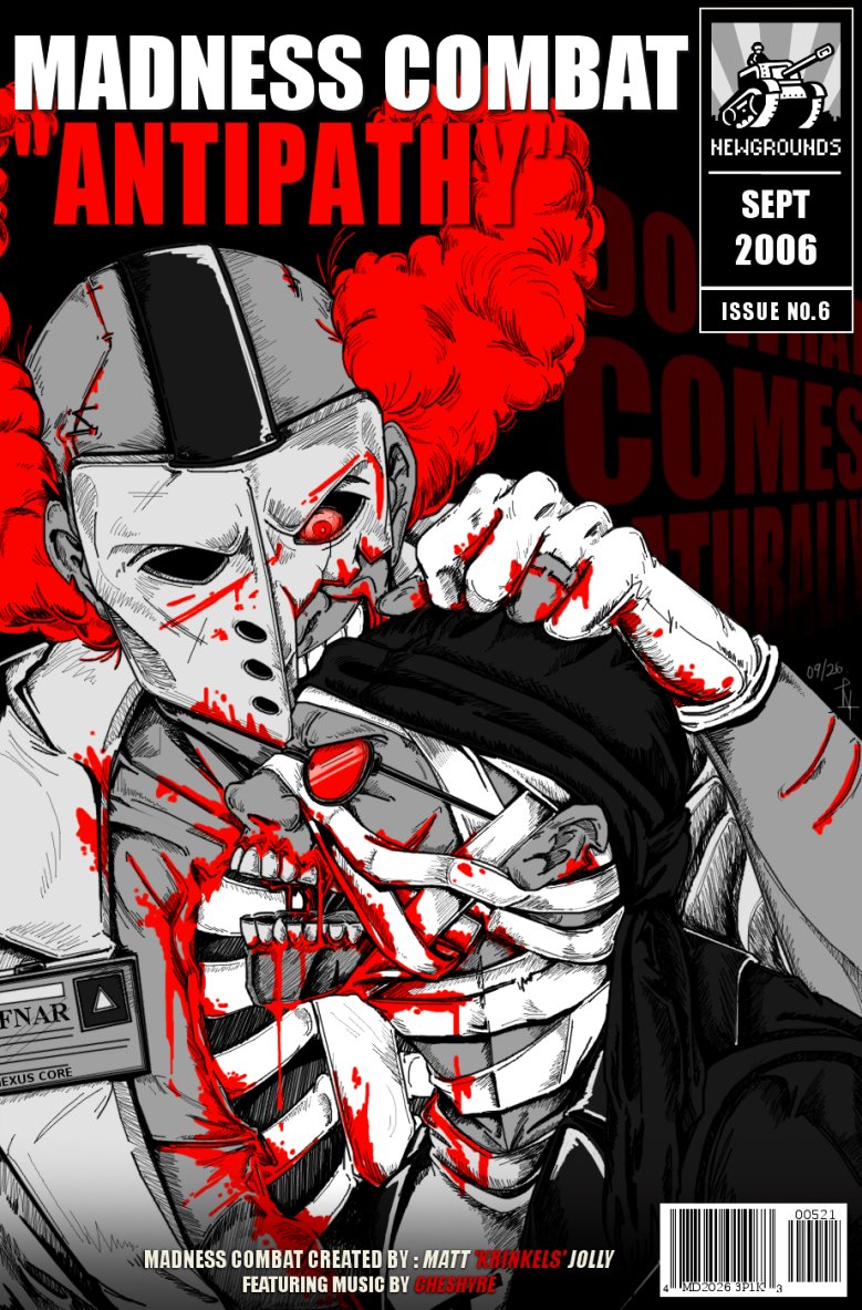 StitchBits_Miss's tweet photo. A little early Madness Day surprise 😏

Had hoped to get this up in time for Antipathy's 20th Annivesary but...that did not happened 😅
SO 5 days late it is!

#madnesscombat #madnessday #madcom #HankJWimbleton #TrickyTheClown #newgrounds https://t.co/U3dMK3Kxk2