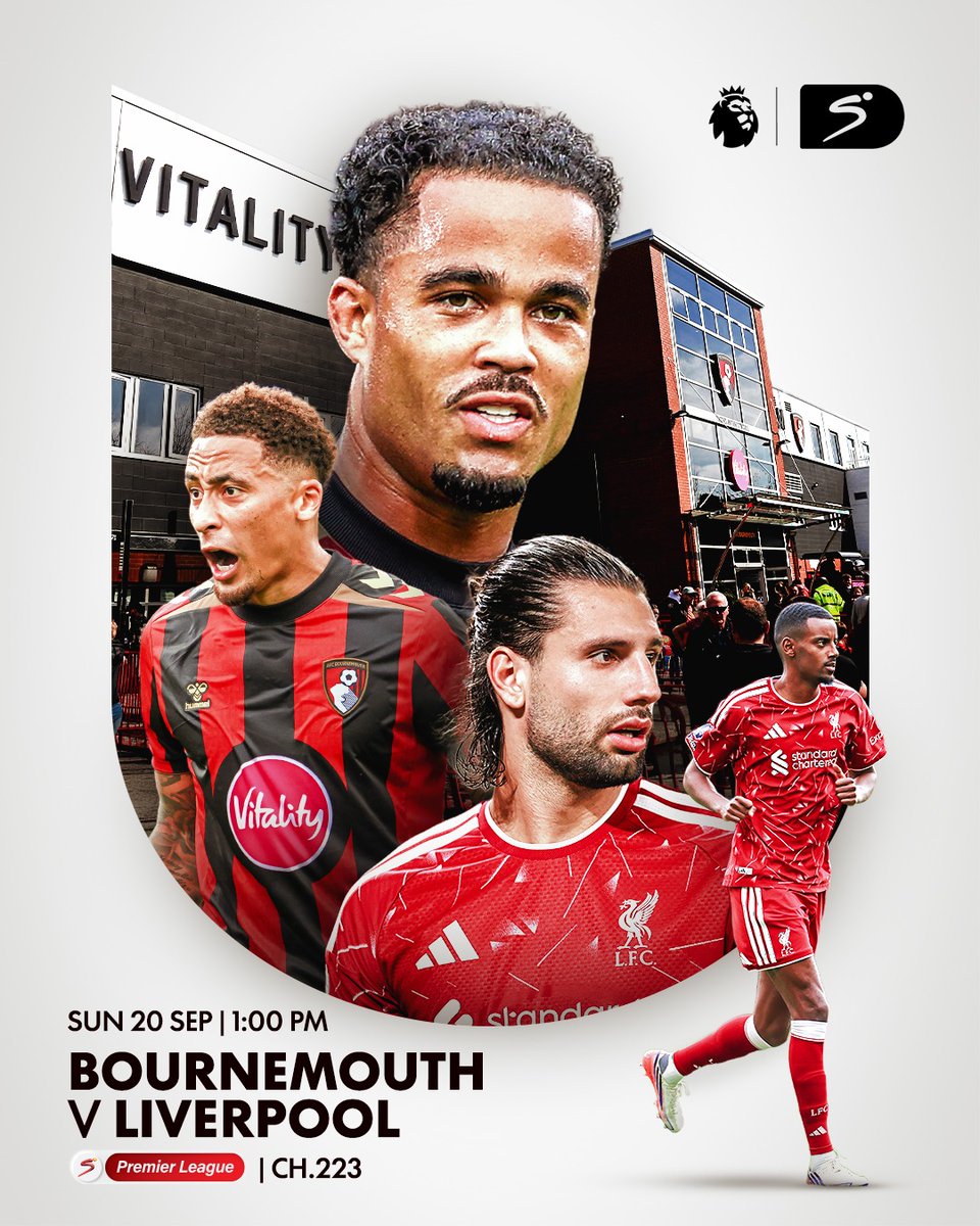 DStv_Ghana's tweet photo. Bournemouth vs Liverpool! 🍒 🔴
The Cherries take on the Reds! Who’s taking the points today? 👀
Let's hear your predictions in the comments!
#SSFootballONDStv https://t.co/cOkkXe8KGc