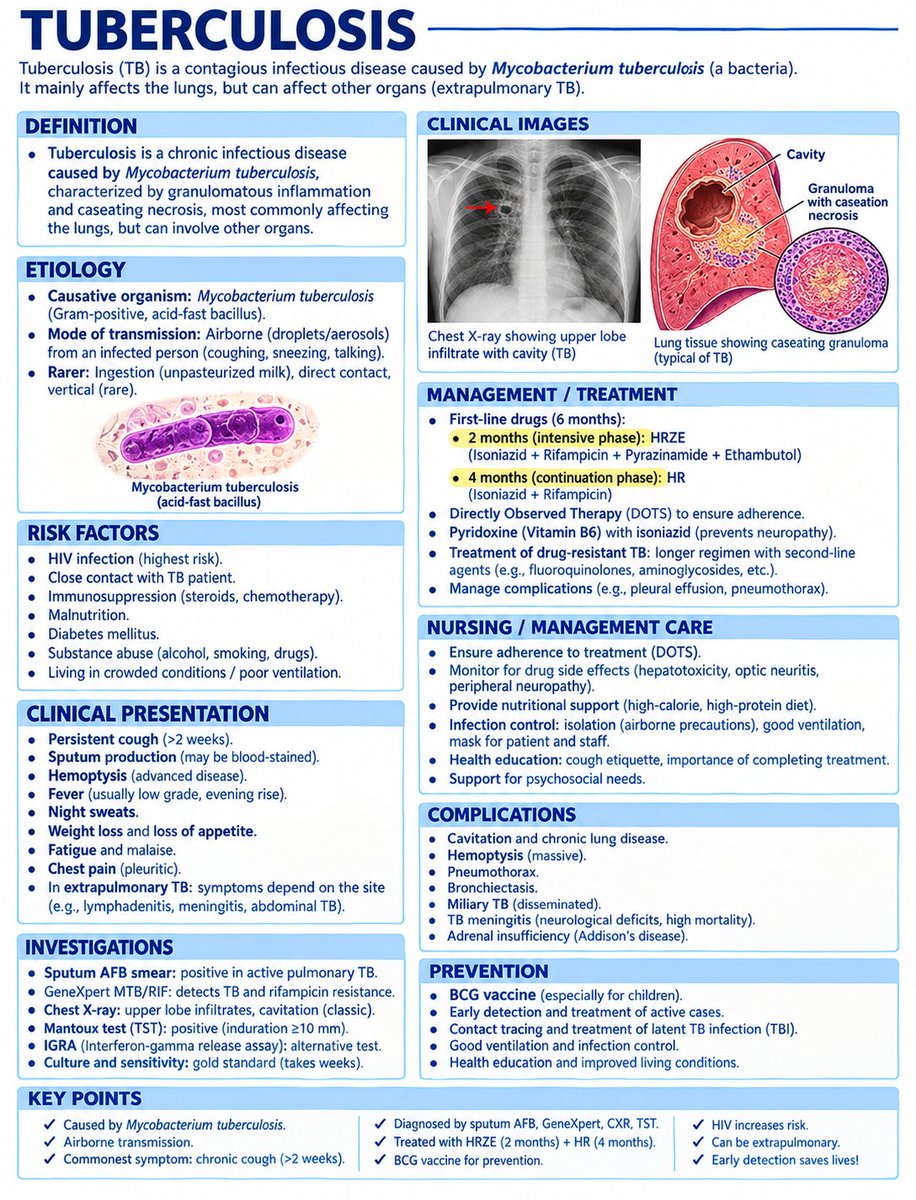 chiemezuo27576's tweet photo. Summary Of Tuberculosis, Prevention, Management And Nursing Care plan 🔥🔥🔥

Study guide 💥🥰 https://t.co/h9tsbqYYFp